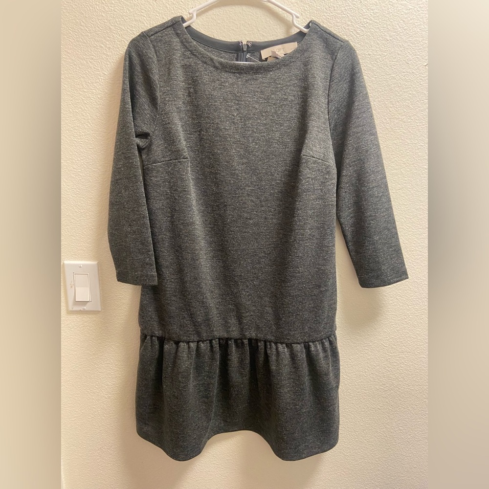 Loft petite size Small color grey mini dress long sleeve